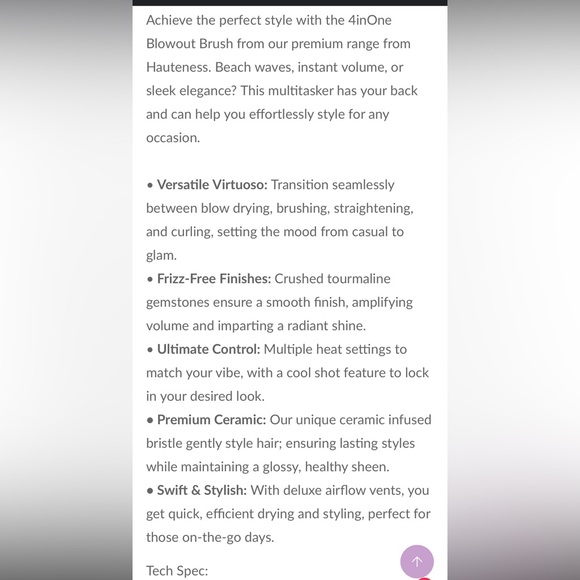 NIB- Hauteness- Premium Blowout Brush- Pearlescent White- Ceramic - Picture 11 of 17